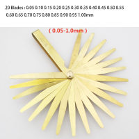 Non-magnetic Brass Gap Gauge 0.05-1.00mm 20 Blades Set Thickness Gauge