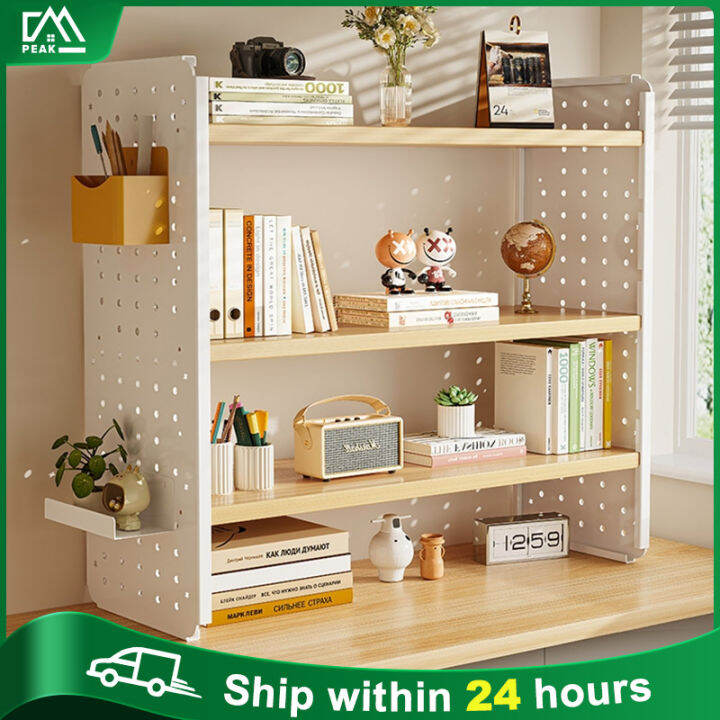 Desktop storage rack desk bookshelf hole board home study desk multilayer storage display rack
