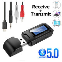 5.0 Bluetooth Adapter Wireless LCD Display USB Bluetooth Receiver Music Audio Transmitter for PC Car 3.5mm AUX Jack Adaptador