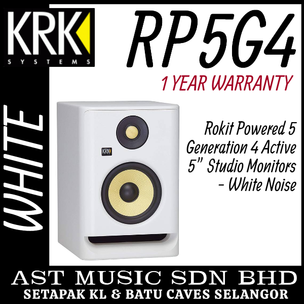 KRK RP5G4 Rokit Powered 5 Generation 4 Active Studio Monitors White