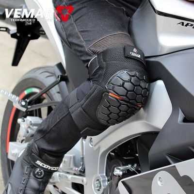 Cheap High Quality VEMAR Motorcycle Knee Protector Summer Bike Knee Brace Anti-fall Leg Protection Riding Motocross Knee Pads Knee Shin Protection