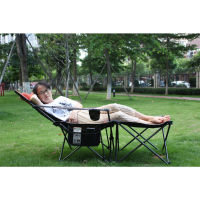 Chair camping chair reclining foldable size 58x168x58 cm. - brown/orange