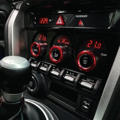3Pcs Car Center Console Air AC Knob Volume Rings Trim Cover Button for Subaru BRZ Toyota 86 GT86 2013-2020 Accessories Kits Blue