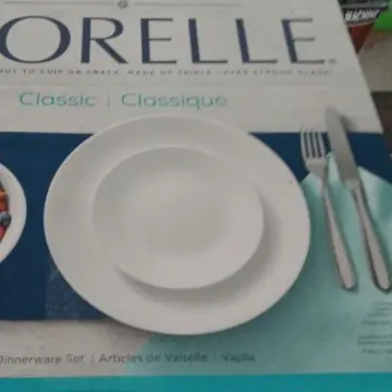 16-Piece Corelle Signature Praire Dinnerware Set in Gray, White 