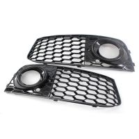 1 Pair Car Front Grill Mesh for Audi A4 B8 2008-2012 8KD807682 8KD807681 Left Right Honeycomb Grille Fog Light Lamp Cover