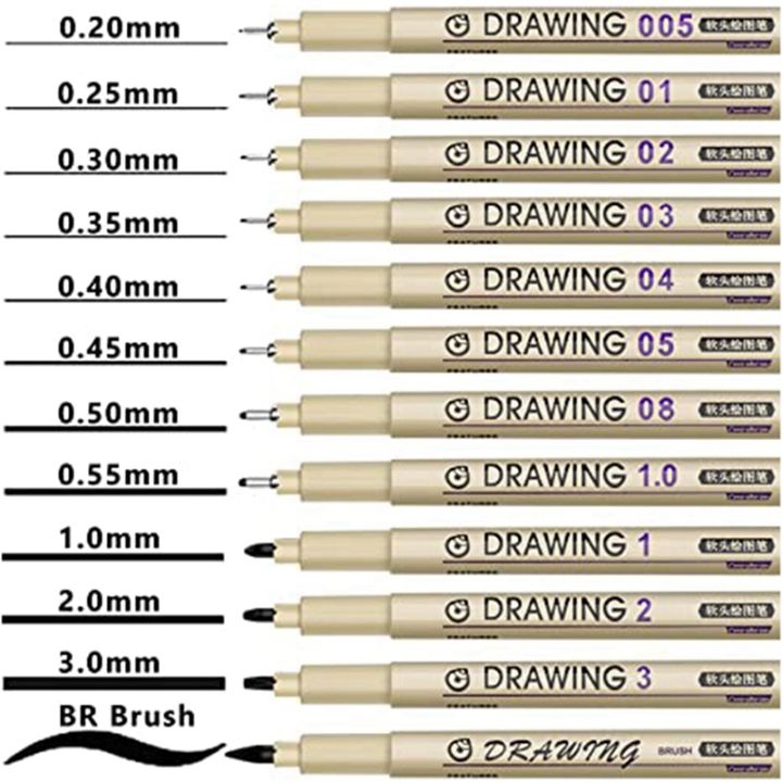 12piece-painting-art-pens-black-fine-line-waterproof-ink-set-art-supplies-markers-drawing-sketch-anime-watercolor