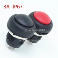 Small 3A waterproof push button switch outdoor high waterproof switch 12mm arc switch ultra-thin self-locking