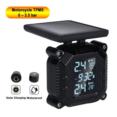 【LZ】卍☎  Motorcycle Tire Pressure Monitoring System USB Solar TPMS Motor Bike Scooter TMPS 2 sensores externos