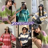 Zero SHOP?พร้อมส่ง?(Zero-DX-123)เสื้อคอกลมแขนสั้น ลายมัดย้อมเท่ๆ สีสันสวยน่าใส่มากค่ะ 03