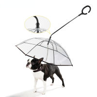 Pet Umbrella Dog Walking Waterproof Clear Cover Built-in Leash Rain Sleet Snow Pet C-shaped Umbrella Pet Products Dog Clothes
