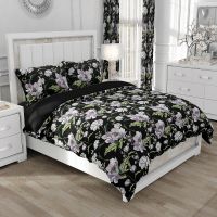 Nordic Linen Bedding set Duvet cover set 140x200240x220 size Bed Set BlanketQuilt Covers for home Bedclothes Black floral