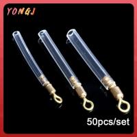 YONGJ 50Pcs ร้อน อุปกรณ์เสริมหลอด Peche 3 ขนาด ลอยน้ำตกปลา อุปกรณ์ตกปลา บล็อกการหมุน Bobber Copper