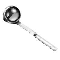 QTCF-Stainless Steel Scoop Filter Long Handle Soup Oil Separator Kitchen Colander Filtering Spoon Cooking Colander Kitchen Tools