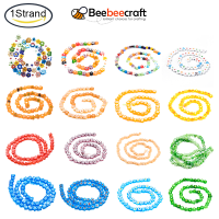 Beebeecraft 1 Strand Handmade Millefiori ลูกปัดแก้ว Strands ดอกไม้สีแดง 6.4 ~ 9x3.2 มม. รู: 1 มม. ประมาณ 56 pcs/Strand 15.75 (40 ซม.)