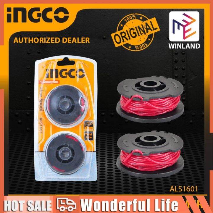 INGCO by Winland 2pcs 1.6mm x 5m Twist Line Spool Grass Trimmer ALS1601 ...