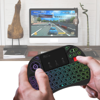 Mini Rii X8แบบพกพา2.4GHz คีย์บอร์ดไร้สายขนาดเล็กพร้อมทัชแพดเมาส์ Combo, RGB Backlight สำหรับ PS3 PC Nvidia Shield