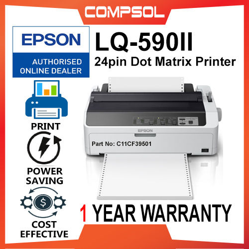 Epson Lq 590ii Dot Matrix Printer 24 Pin Up To 487cps 16 Copies Usb 20 Usb And Parallel 0677
