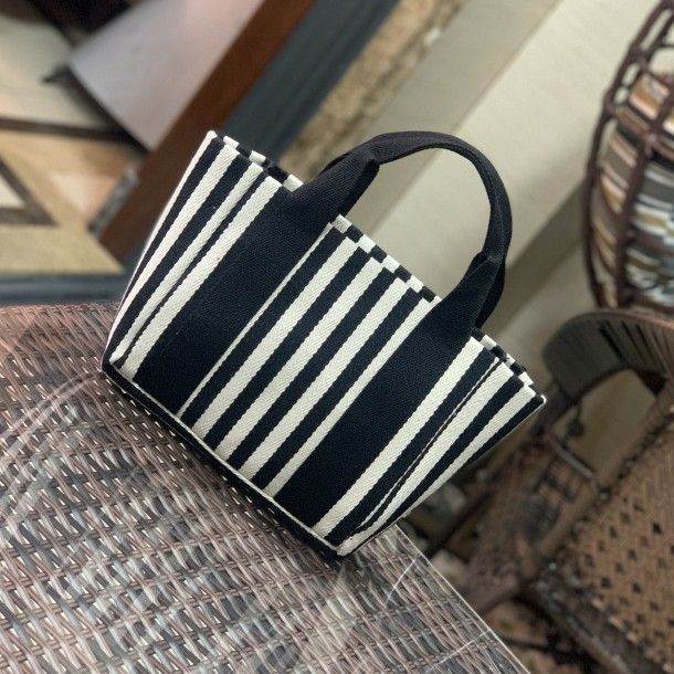 กระเป๋าถือผ้าแคนวาสเนื้อดีdushiabu-canvas-bag-canvas-bag-stripe-ซิปบน-ผ้าตั้งเป็นทรงไม่ย้วย-สินค้ามีสต๊อกพร้อมส่งค่ะ