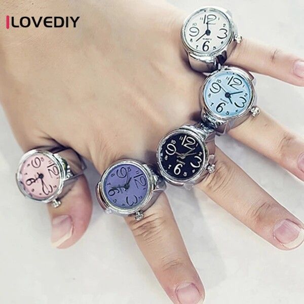 ilovediy-นาฬิกาควอตซ์ยืดได้สำหรับผู้ชาย-ของขวัญแหวนเครื่องประดับแฟชั่นผู้หญิง