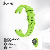 S-Way ใหม่เหมาะสำหรับ Garmin Lily สมาร์ทวอท์ชฟิตเนสสายยืดกีฬาสีดำหัวเข็มขัดสายรัดซิลิโคนอ่อนสำหรับ Garmin Lily สายคล้องคอซิลิโคน