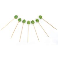 400Pc Bamboo Pick Buffet Tropical Leaves Cupcake Fruit Fork Dessert Salad Stick Cocktail Skewer for Party Decor