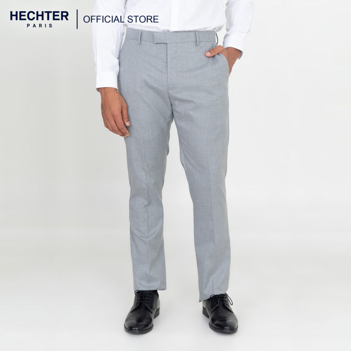 Classic Polo Men's 100% Cotton Moderate Fit Solid Pista Color Trouser