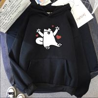 Sudaderas con capucha de Simons Cat Harajuku para hombres y mujeres, sudaderas de Anime informales, sudaderas de Manga Kawaii, ropa de dibujos animados linda, ropa de calle con gráfico impreso