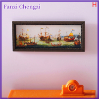 Fanzi บ้านตุ๊กตากรอบรูปภาพวาดสีน้ำมันภาพฝาผนัง Aksesori Perabot