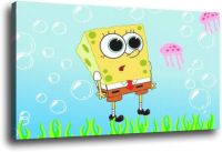 โปสเตอร์การ์ตูน Spongebob ตาใหญ่น่ารักโปสเตอร์ภาพตกแต่ง Spongebob โปสเตอร์ห้องนั่งเล่นศิลปะบนผืนผ้าใบสำหรับติดกำแพงภาพวาดตกแต่งห้องนอน08 × 12inch20 × 30ซม