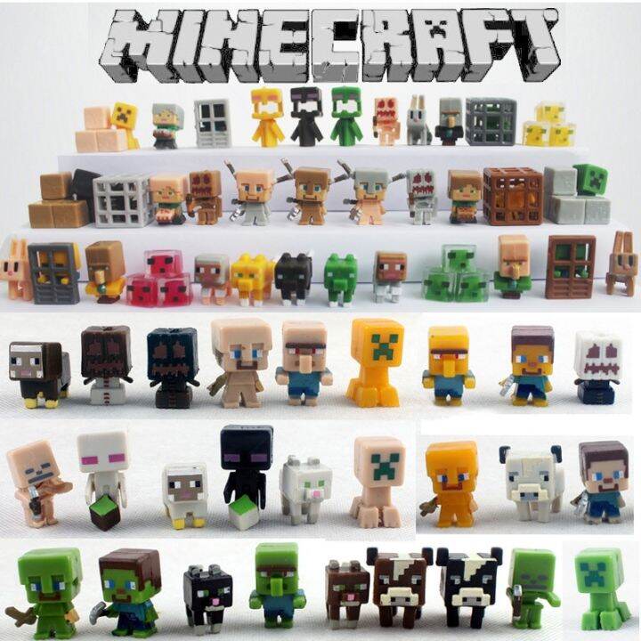 Ready Stock Game Mini Minecraft Figures Toy Cute Steve Creeper Action 