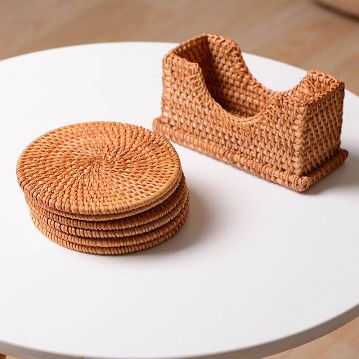 1pcs-drink-coasters-set-for-kungfu-tea-accessories-round-tableware-placemat-dish-mat-rattan-weave-cup-mat-pad-diameter-8cm10cm