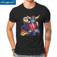 เสื้อโอเวอร์ไซ ผู้ชายยูเอฟโอหุ่นยนต์ Grendizer Goldrake เสื้อยืด 100% เสื้อผ้าผ้าฝ้ายตลกแขนสั้น O คอเสื้อยืดพรรค  II2W