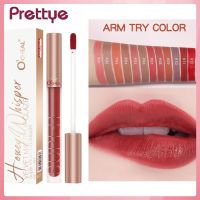 Prettye กำมะหยี่เนื้อด้านลิปเคลือบริมฝีปากเนื้อนุ่มสี OCHEAL12ลิปสติกผสมมอยส์เจอไรเซอร์กันน้ำเม็ดสีสูงสำหรับแต่งหน้าลิปกลอส