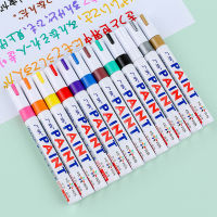 Baixu สีกันน้ำปากกามาร์กเกอร์เครื่องเขียน12สีผิวมันอุปกรณ์การเรียน DIY ปากกางานฝีมือ