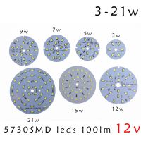 SMD5730สว่างมาก12V 100LM/W โคมไฟ3W 5W 7W 9W 12W 15W 21W หลอดไฟแอลอีดีสีขาว/อบอุ่นสีขาวสำหรับตั้งแคมป์/Lampu Penerangan Rumah 10ชิ้น/ล็อต