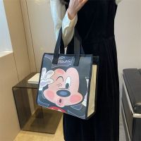 【MAY】 Large-capacity canvas bag womens bag 2023 spring and summer new trendy cartoon handbag versatile ins Mickey tote bag