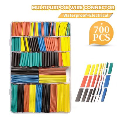 500/700Pcs Heat Shrinkable Tubes Set Assortment Heat Shrinkable Tubing Shrinkage Ratio2:1 Wrap Wire Cable Sleeving Tube Kit Electrical Circuitry Parts
