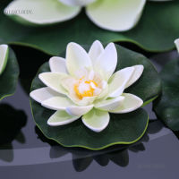 Artificial WHITE Lotus Leaves flowers Water ponds lotus leaf fake Lily Floating Pool home garden Plants Wedding D24