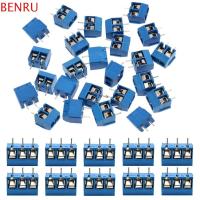 BENRU 60pcs ระยะห่าง5มม. สกรูเทอร์มินัล 2ขาและ3ขา ที่ยึด PCB 10x3พิน ขั้วต่อ PCB สีฟ้าสีฟ้า ขั้วต่อบล็อก โครงการอิเล็กทรอนิกส์สำหรับบ้าน