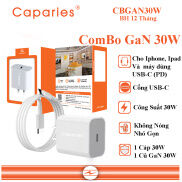 Combo Củ Sạc và Cáp Sạc Gan 30W CAPARIES CBGAN30W cho Iphone