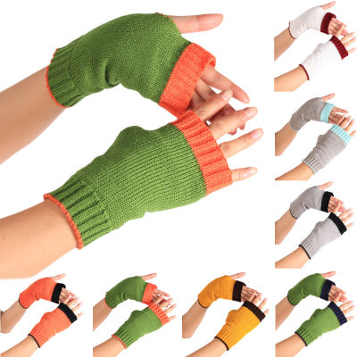 Thick Open Finger Wrist Cuff Warm Knit Color Mens Fashion Womens
