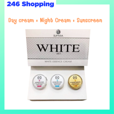 ** 1 Set ** ชุดเช็ตครีมดูแลผิวหน้าสูตรเข้มข้น White Essence Cream By Supara ไวท์ เอสเซนส์ ครีม 3 in 1 ปริมาณ 5 g.