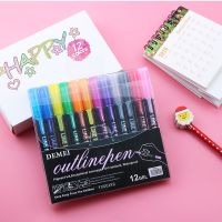 8/12 color color marker pen set for students with double line outline pen fountain pen stationery art drawing pen calligraphy le