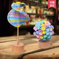 [COD] Adult decompression stacking toys rotating lollipops childrens boys wooden rolling and toys