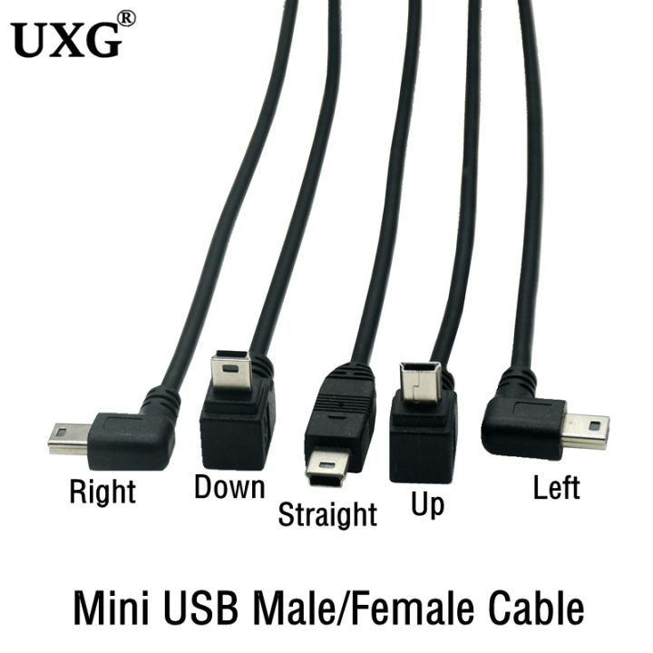mini-usb-5-cores-cable-5pin-male-plug-to-female-jack-extension-data-adapter-lead-cable-right-angle-90-degree-cord-25cm