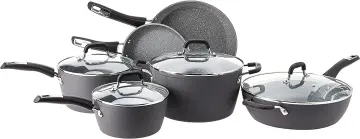 Bialetti Impact Textured Nonstick Oven-Safe, Gray 10 Piece Cookware Set