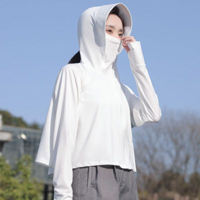 Uniqlo 2023 New Fashion version sunscreen clothing womens same style 2023 new summer ice silk breathable skin clothing outdoor sunscreen clothing anti-ultraviolet