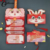 China New Year Mascot Zodiac Cartoon Rabbit Red Packet 3D Folding Red Envelope 2023 Spring Festival Hongbao Birthday Party Decor