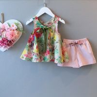 Summer Bow Decoration Baby Sleeveless Dress + Cute Shorts (2pcs)