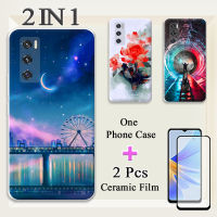 แบบ2 IN 1สำหรับเคส V20SE VIVO นิ่ม TPU เคสโทรศัพท์ทำสีซิลิโคนพร้อมฟิล์มกันรอยกันกระแทกโค้ง